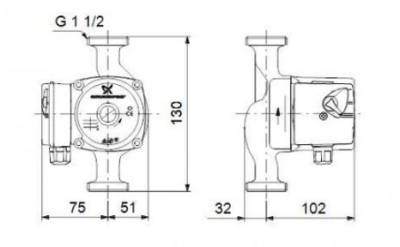 Циркуляционный насос Grundfos UPS 25-50 130
